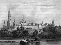 Симонов монастырь, XIXв., литография